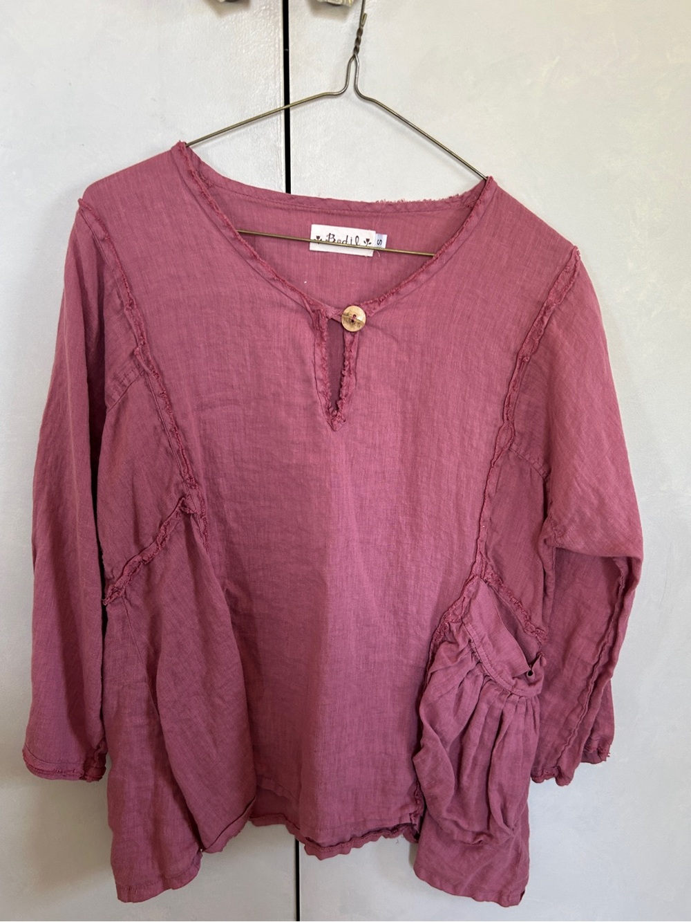 Relaxed Boho Tunic Top in Dusty Rose